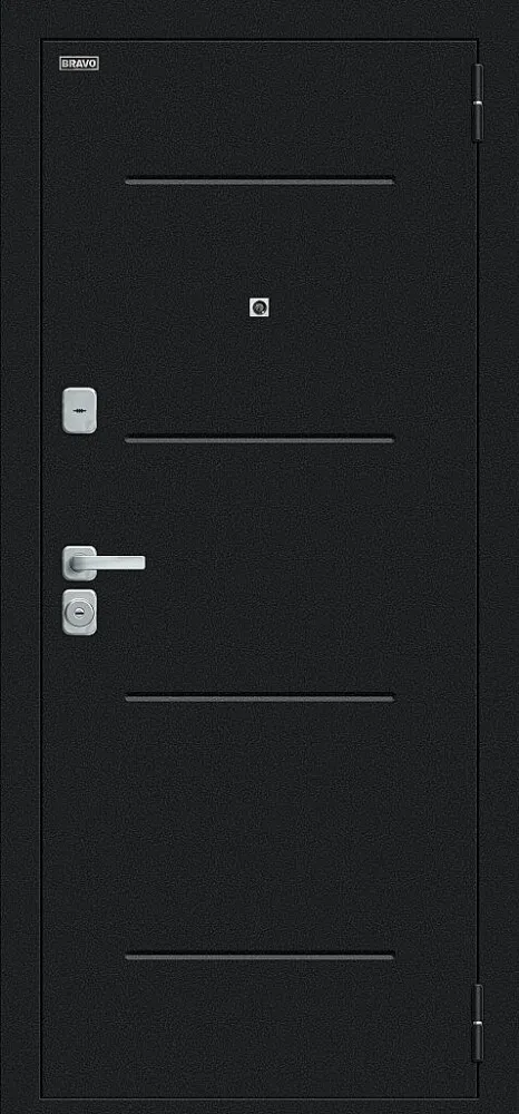 Фото Дверь Лайн/BChrome Букле черное/Cappuccino Melinga BR6201